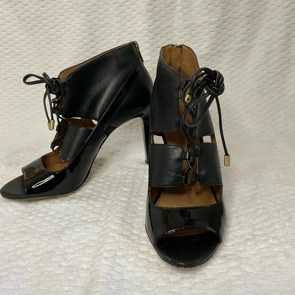 Calvin Klein Black leather‎ High Heels Pumps Size 8.5